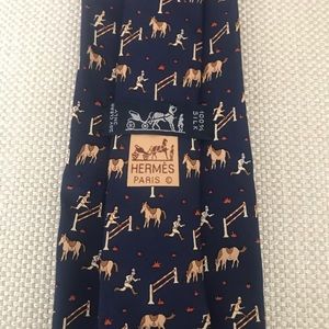 Hermès Silk Tie: Horses & Cowboys Print Pattern